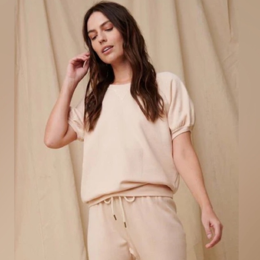The Great | The Short Sleeve‎ Sweatshirt Light Peach Size 1 / S